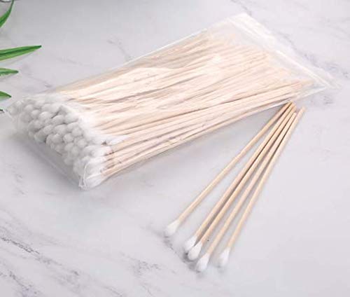 WOIWO 200PCS 6 inch Long Cotton Swabs with Wood Handles