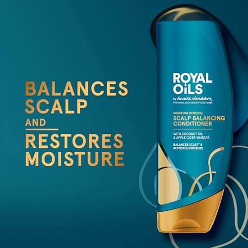 Head &amp; Shoulders Conditioner, Moisture Renewal, Anti Dandruff Treatment and Scalp Care, Royal Oils Collection with Coconut Oil, for Natural and Curly Hair, 13.5 fl oz