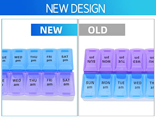 7 Day Weekly Pill AM PM Organizer, ShysTech Large Pill 
