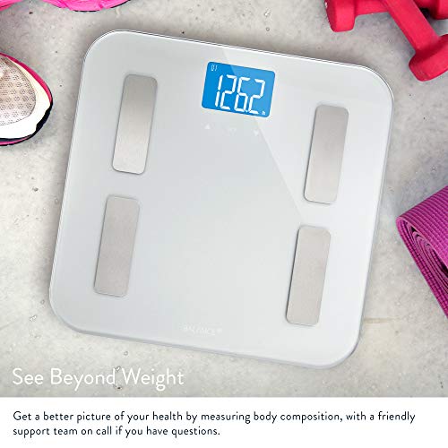 Digital Weight Bathroom Scale, Shine-Through Display, Accurate Glass Scale, Non-Slip &amp; Scratch Resistant, Body Weight (White)