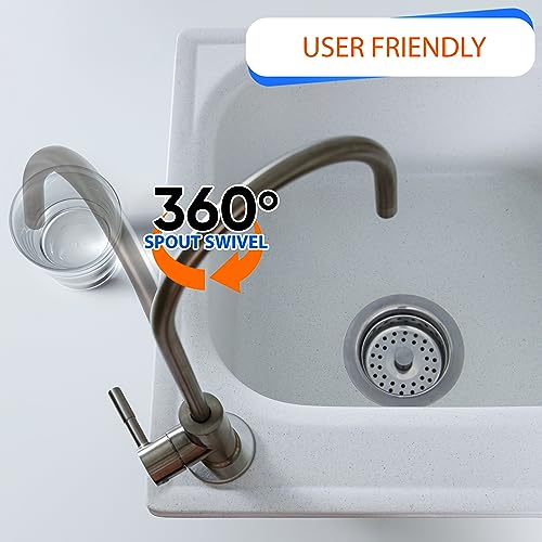 Non-Air Gap RO Faucet Brushed Nickel - Reverse Osmosis Faucet - Drinking Water Faucet for Kitchen Sink fits Water Filtration System - Filtered Water Faucet Stainless Steel - Beverage Faucet