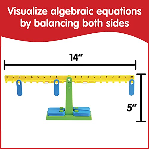 Student Math Balance - In Home Learning Manipulative for Early Math and Number Concepts - Includes 20 Weights - Beginner Addition, Subtraction and Equations