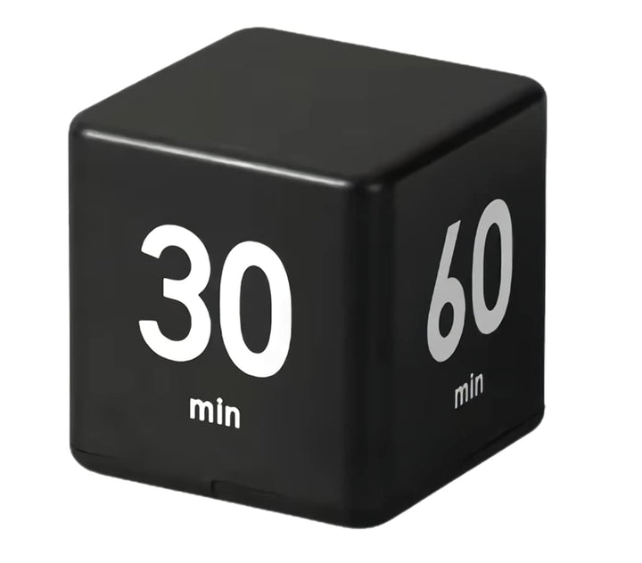 Cube Timer, Kitchen Timer Kids Timer for ADHD Productivity Workout Flip Timer Classroom for StudyTime Countdown Management Settings 15 20 30 60 Minutes, Black