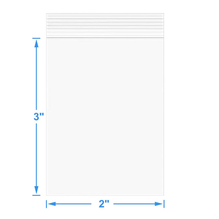 200 PCS 2 x 3 Thick 4 Mil Small Clear Zip Poly Lock Plastic Bags Seal Reclosable Zip Bag Heavy-Duty Jewelry Earrings Necklace Ring Coin Beads Pill Zipper Bags