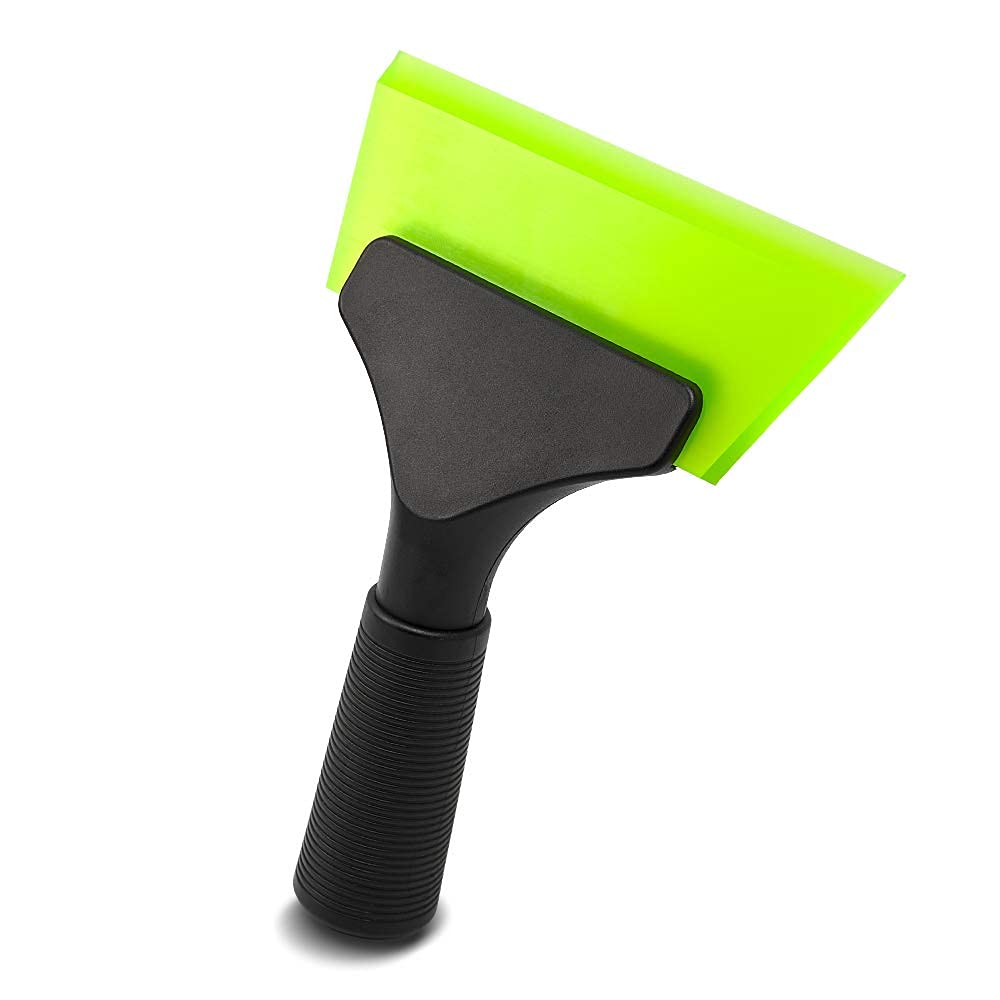 Small Squeegee with 5 Inch Green Rubber Blade Mini Wiper Window Tinting Tools for Mirror Glass Window Cleaner with Non-Slip Handle