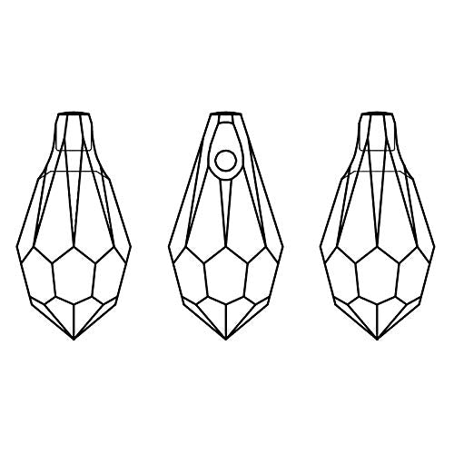 22 x 11mm Austria Crystal Classic Drop Pendant Beads by 2-pcs, SW-6000 (Crystal)