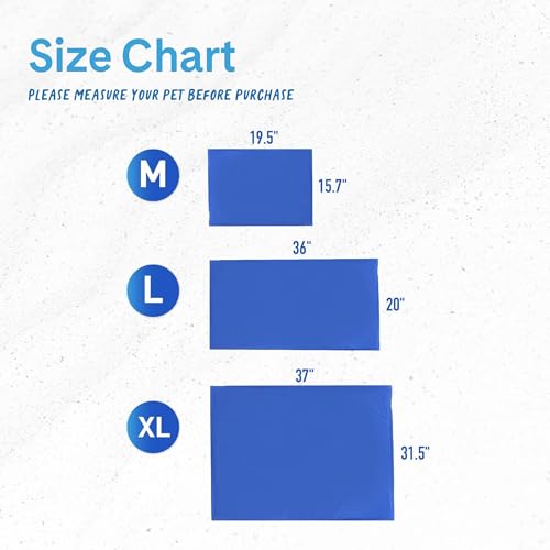 Chillz Dog Cooling Mat, Medium - Pressure Activated Cooling Mat for Dogs and Cats - Stays Cool for 1 Hour - 19.5 x 15.7 Inches