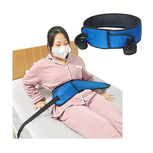 Medical Restraints for Bed Elderly Fall Prevention Devices Hospital Bed Restraints Dementia Patient Waist Control Belt Beds Guard Safety Belt for Seniors Beds Assistance Adjustable Roll Straps (Blue)