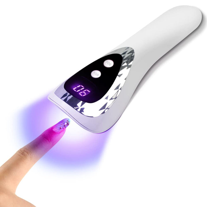 Handheld UV Light for Gel Nails, Portable Mini Nail Lamp LED Flash Nail Curing Polish Rechargeable Nail Dryer Resin Art Fast-Dry Machine 5V USB Home DIY