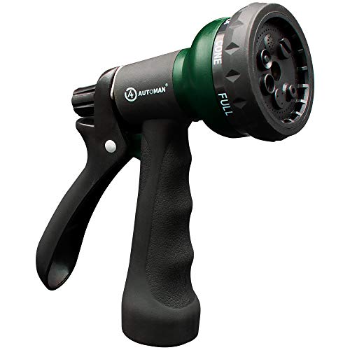 -Garden-Hose-Nozzle, ABS Water Spray Nozzle with 7 Adjustable Watering Patterns, Slip Resistant for Watering Plants, Lawn&amp; Garden, Washing Cars, Cleaning, Showering Pets &amp; Outdoor Fun.