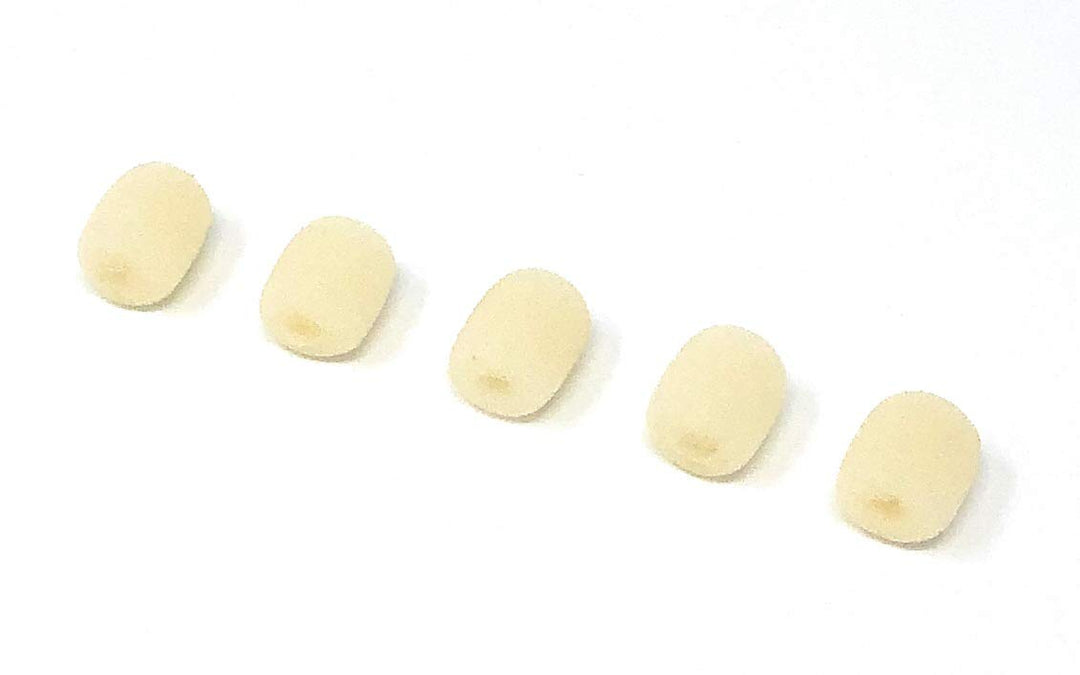 J&amp;P 5 PCS Mini Beige Foam Cover Windscreen for Headset Lapel Microphones