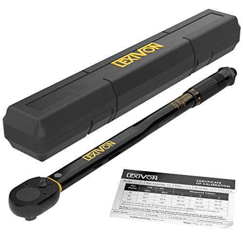 Torque Wrench 1/2-Inch Drive Click 10~150 Ft-Lb/13.6~203.5 Nm (LX-183)