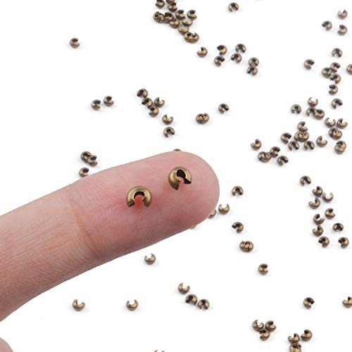 300 Pieces Crimp Beads Covers Half Round Open Tube Bead