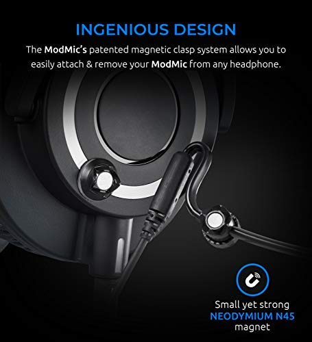 ModMic USB Attachable Noise-Cancelling Microphone with Mute Switch Compatible with Mac, Windows PC, PlayStation 4, and More