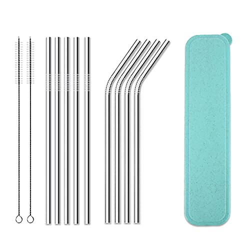 Stainless Steel Metal Straws, Reusable Comfortable Roun