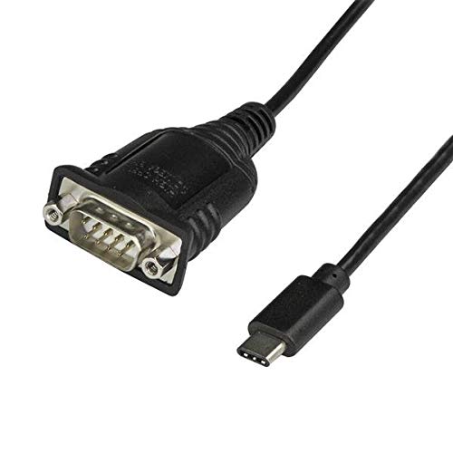 USB C to Serial Adapter Cable with COM Port Retention - 16 (40cm) USB Type C to RS232 (DB9) Serial Converter Cable - for PLCs, Scanners, Printers - Windows/Mac/Linux (ICUSB232PROC)