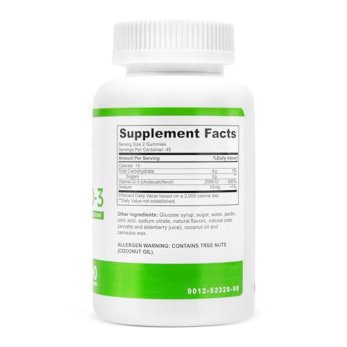 Bariatric Vitamin D-3 Gummies - Specially Formulated Gummy Vitamin for Patients After Weight Loss Surgery - Easy to Digest and Great Tasting Fruit Flavors | 90 Fruit Chews