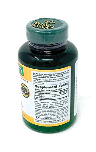 Vitamin B-12 2500 mcg, 300 Quick Dissolve Tablets