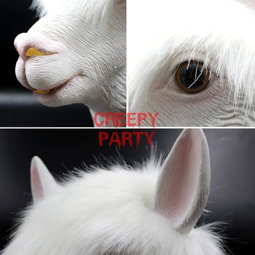 Animal Mask Costume Novelty Halloween Costume Party Latex Animal Head Mask Alpaca Mask White (llama)