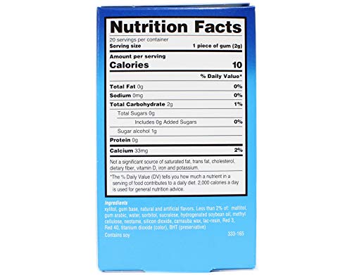 ACT Dry Mouth Moisturizing Gum with Xylitol, Sugar Free Bubble Fresh, 20 Pieces (2 pack)