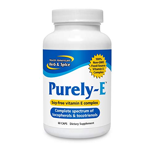 Purely-E - 60 Capsules - Supports Healthy Hair, Skin & Nails - Soy-Free Vitamin E Complex from Sunflower Oil, Pumpkin Seeds & African Red Palm Oil - Non-GMO - 60 Servings