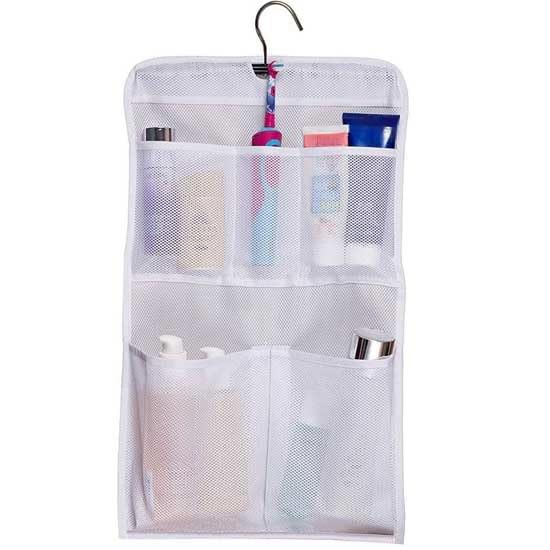 Shower Caddy Organizer 5 Pockets Roll up Hanging Bathroom Accessories Storage for Camper, RV, Gym, Cruise, Cabin, College Dorm Shower, Small