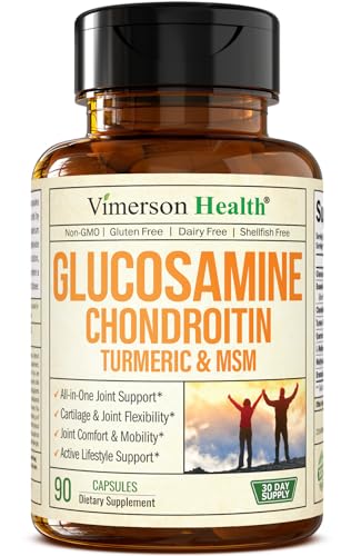 Glucosamine Chondroitin MSM and Turmeric Supplement - Joint Support Supplement for Women &amp; Men with Boswellia &amp; Glucosamine Sulfate 1500 mg. Used for Cartilage &amp; Joint Health &amp; Flexibility 90 Capsules
