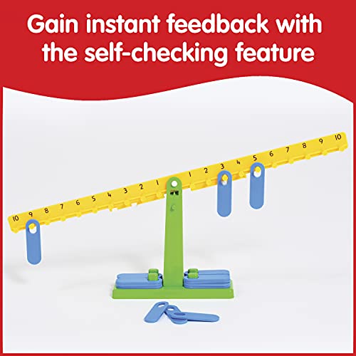 Student Math Balance - In Home Learning Manipulative for Early Math and Number Concepts - Includes 20 Weights - Beginner Addition, Subtraction and Equations