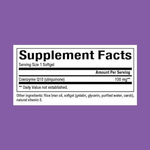 Natural Factors Coenzyme Q10 100 mg, Natural Coenzyme Q10 Supplement for Energy, Heart and Cognitive Support, 60 Softgels