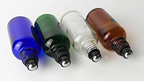 3PCS Transparent Glass Roll on Bottle With Stainless Steel Roller Balls For Essential Oil Perfume Lip Balmââ‚¬â€¹ Eyes Rolling Roll-on Container (100ML/3.4oz)