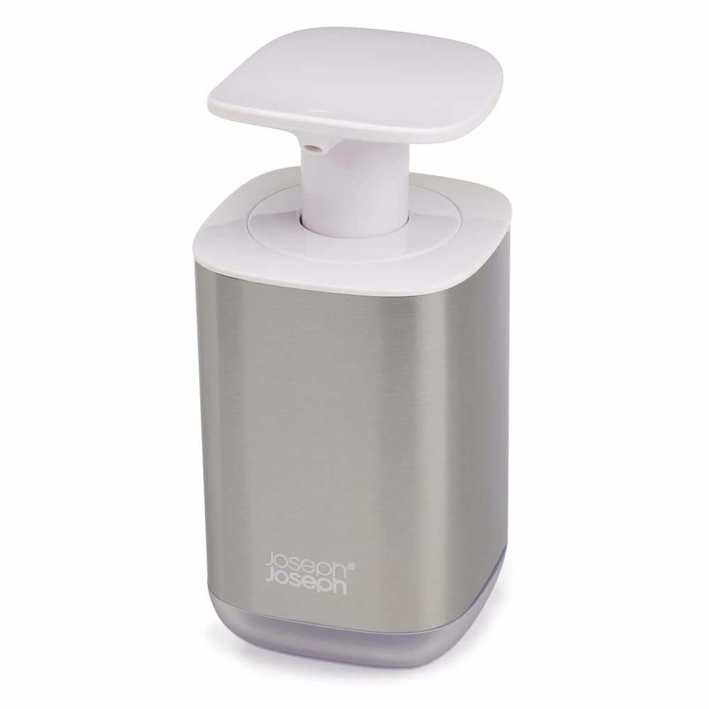 Presto Stainless-Steel Hygienic Easy-Push Soap Dispenser with Wide Pump, White