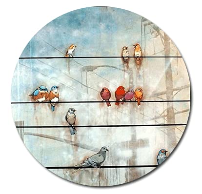 Artistic Bird Flock Round Coaster Set of Drink- Made of
