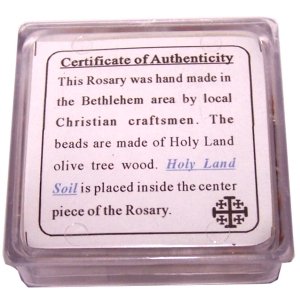 Olive Wood Rosary with Soil From Bethlehem