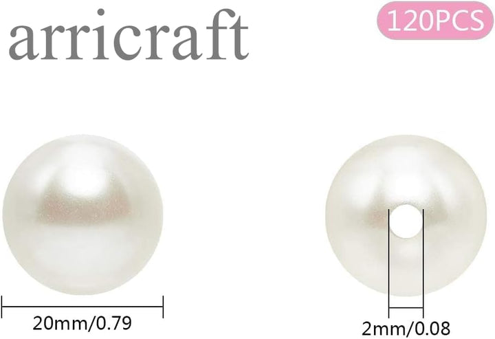 arricraft About 120 Pcs 20mm Large Pearl Beads, Acrylic
