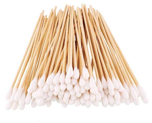 WOIWO 200PCS 6 inch Long Cotton Swabs with Wood Handles