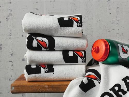 Gatorade G Towel, 22 x 42, Cotton, White/Black/Orange