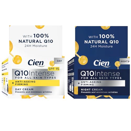 Set of 2 x 50 ml Anti-Wrinkle DAY + NIGHT CREAM - with q10, Hyaluronic Acid & Vitamin E