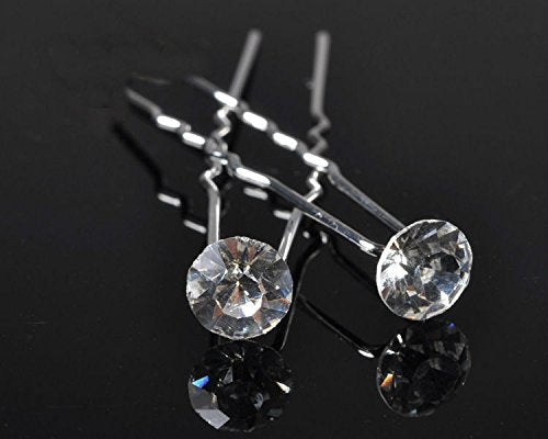 GBSTORE 12 Pcs Transparent Crystal Rhinestones Hair Pin