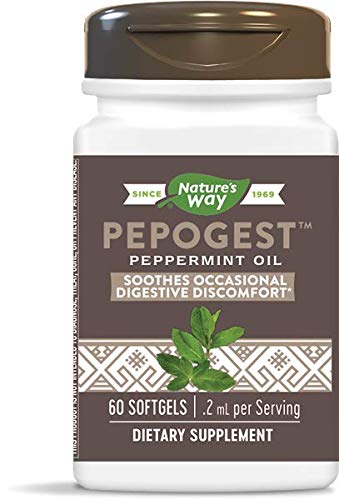 Nature&#39;s Way Pepogest Enteric-Coated Peppermint Oil, Gastrointestinal Comfort, 60 Softgels, Pack of 5