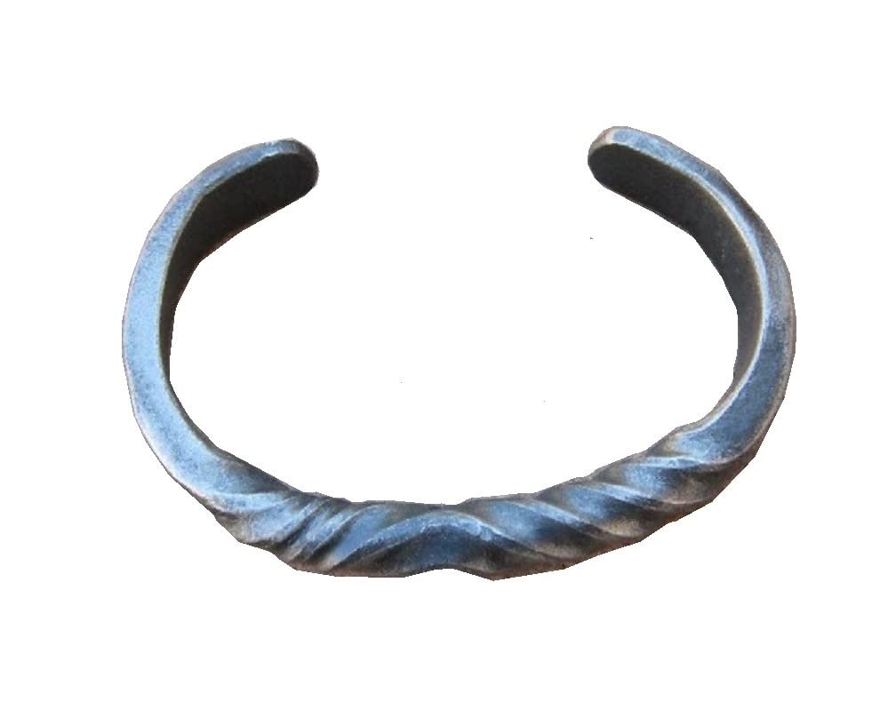 Hand Forged Twisted Iron Bracelet Jewelry Fantasy Larp Goth Gothic Metal Fashion Bangle