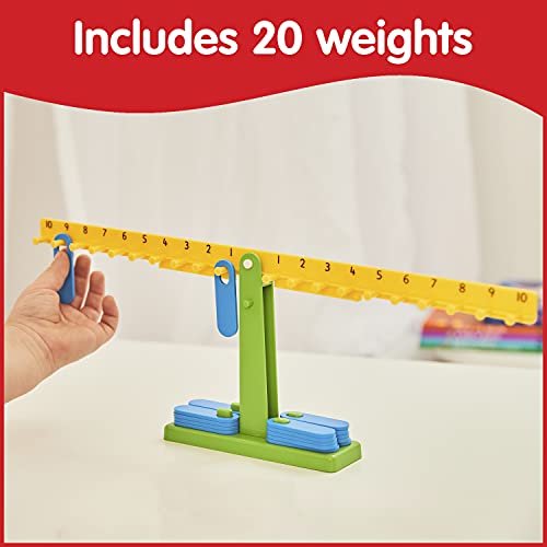 Student Math Balance - In Home Learning Manipulative for Early Math and Number Concepts - Includes 20 Weights - Beginner Addition, Subtraction and Equations