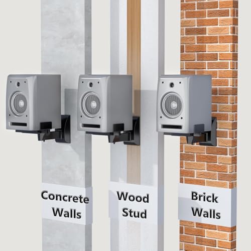 WALI Speaker Wall Mounts, Dual Side Clamping Bookshelf 