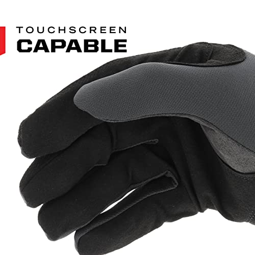 : FastFit Work Glove with Elastic Cuff for Secure Fit, Performance Gloves for Multi-Purpose Use, Touchscreen Capable Safety Gloves for Men (Black, Medium)