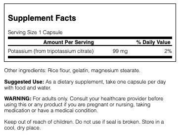 Swanson Potassium Citrate - Mineral Supplement Promotin