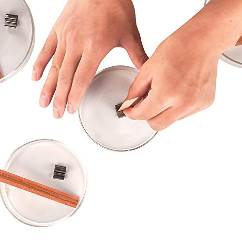 50 Pieces Smokeless Wooden Wicks with Trimmer for Candle Making and 5.1 X 0.2 inch Booster - 5.1 X 0.5 inch Crackling Wood Wick for DIY Candles with 50pcs Metal Clips