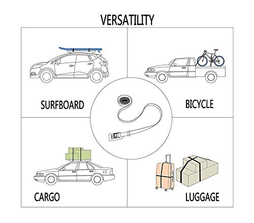 Sturdy 12-foot-by-1-inch Tie Down Strap Lashing Strap Cargo Tie-down Strap Padded Cam Lock Buckle 2 Pack