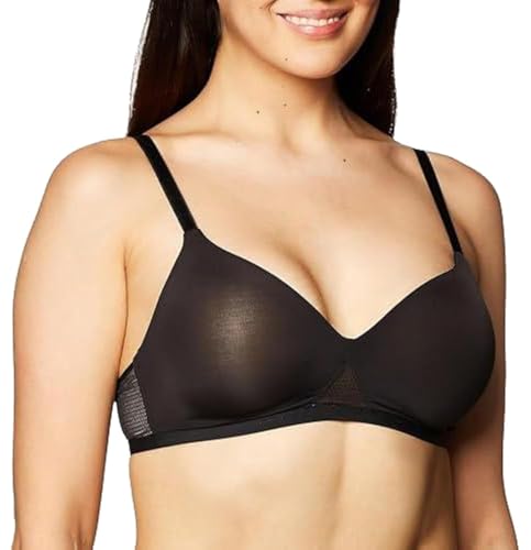 womens Oh So Light Foam Comfortflex Fit Wirefree Mhg521 Bra, Black/Nude, Medium US