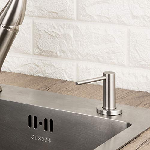 Soap Dispenser for Kitchen Sink Brushed Nickel Stainless Steel Countertop Pump Hand Lotion Built in Bottlend Lotion Built in Bottle