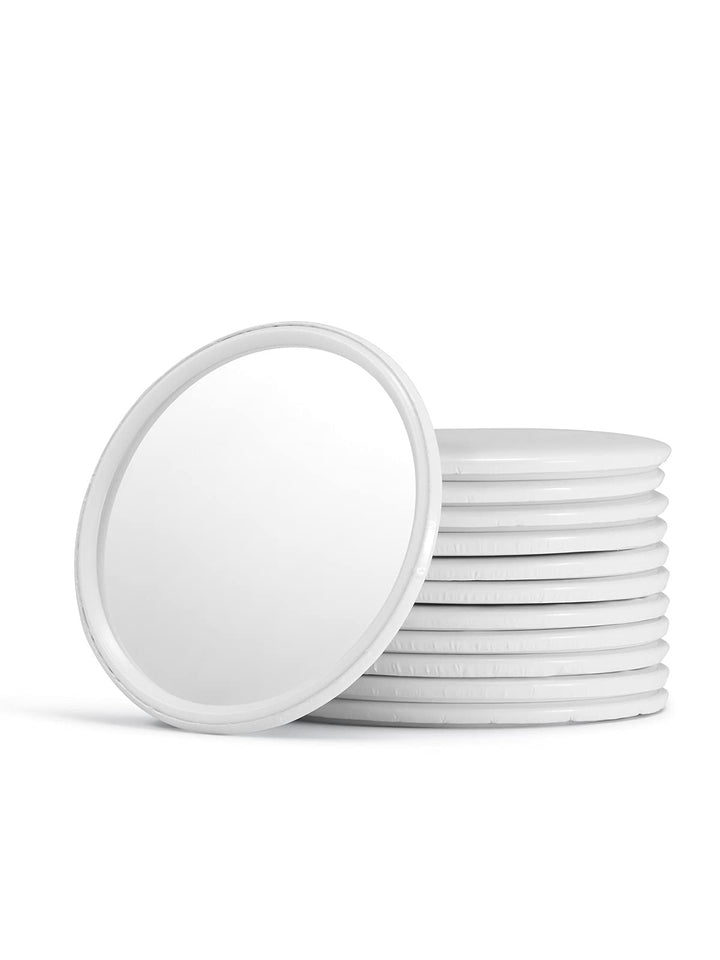 Compact Mirror Bulk Round Makeup Glass Mirror for Purse Great Gift 2.5 Inch Pack of 12 (White)