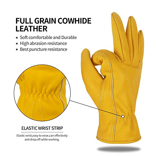 KKOYING Leather Work Gloves for Men &amp; Women, Ga